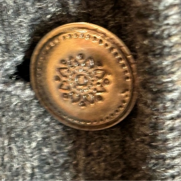 HERMAN GEIST Sz M 100% Lambswool Ribbed Pockets Button Up Collar Cardigan - Picture 9 of 10